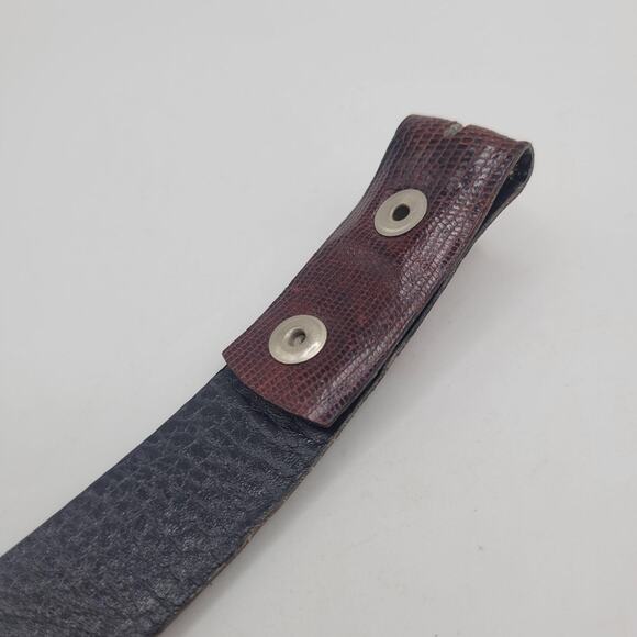Burgundy Red Leather Belt 30 Western EXOTIC Reptile Iguana Cowboy Rodeo Mexico main image 8